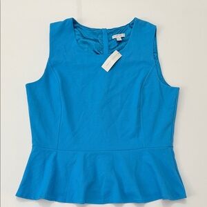 New York & Company Blue Peplum Blouse Size XL